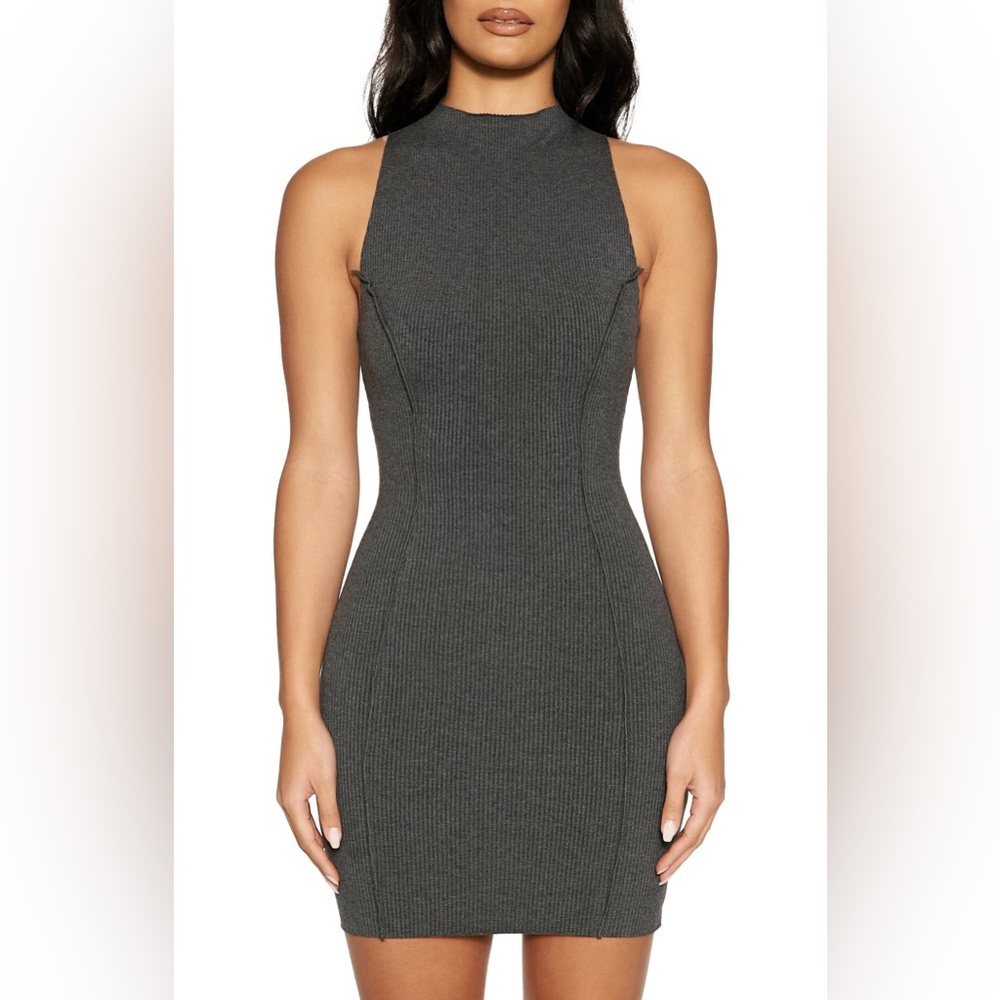 Naked Wardrobe grey sleeveless dress